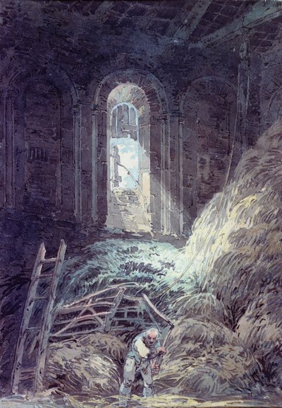 Un granero, interior del refectorio en ruinas del Priorato de San Martín, Dover de Joseph Mallord William Turner